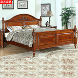 美式乡村实木床双人床欧式特价雕花双人床复古贵气宜家雕花实木床