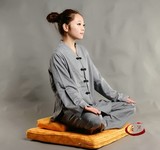 佛教用品 批发结缘精品棕板方形带小方形上垫莲花黄色拜垫打坐垫