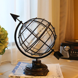 欧式地球仪书房工艺品摆件 家居室内玻璃桌面办公室装饰品摆设