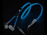 夜光拉链耳机(带唛) 苹果安卓通用 时尚个性 发烧重低音发光耳机