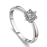 士款1克拉六爪求婚礼结婚假戒指环道具一对情侣对戒仿真钻戒男女