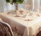 cb高档田园镂空刺绣花家用茶几布小桌布环保台布