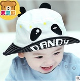 2016春季新款刺绣熊猫造型儿童幼儿盆帽 宝宝卡通遮阳帽子 包邮
