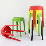 家用餐桌凳加厚创意时尚简约 高凳叠放小圆凳子韩版成人 塑料其它