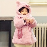 韩国女童装冬款加绒毛毛外套韩版儿童大衣中长款宝宝仿皮草外套潮