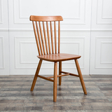 美式乡村餐椅 实木现代简约靠背休闲木质餐厅客厅家用吃饭椅子