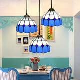地中海餐厅灯吊灯 单头三头LED餐吊灯蓝色蒂凡尼创意个性吧台灯