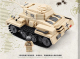 高博乐高博乐军事二战德国坦克3号坦克模型拼装积木儿童益智玩具