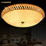 LED传统金色客厅灯具圆形水晶灯吸顶灯饰卧室大厅大气现代9911
