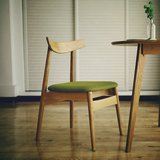 布艺餐椅 实木简约靠背客厅咖啡厅白橡木家具时尚PU软包椅休闲椅