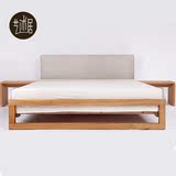 纯实木韩式软靠背床1.5米1.8米单双人床橡木床日式简约现代床