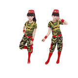 八一军旅现代迷彩舞蹈演出服女装裙女兵表演服海军 儿童迷彩军装