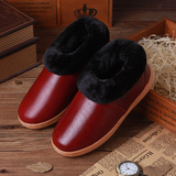 冬季真皮保暖鞋 家居家室内包跟棉拖鞋 牛皮棉鞋男女牛筋厚底防滑