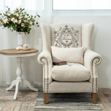 HC 欧式沙发组合 美式亚麻羽绒休闲高背老虎椅布艺单人沙发小户型