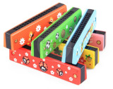 德国卡通小号宝宝口琴儿童乐器玩具 木制木质幼儿吹奏迷你儿童琴