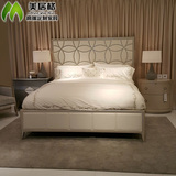 新中式实木床古典家具床桦木家具酒店床样板房双人床工厂直销