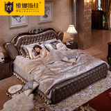 维娜斯佳法式田园床1.8米双人床欧式床高箱储物皮床卧室组合C053