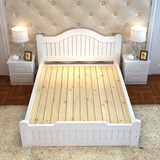 全实木床1.8米松木床成人床1.2白色欧式1.5双人床儿童单人床1米
