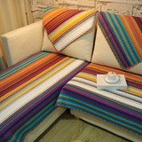 莫耐河 地中海风格沙发垫手工沙发巾防滑经典条纹布艺沙发坐垫
