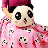 熊猫手捂暖手宝抱枕空调被子两用毯子三合一午睡靠垫女生情人节礼