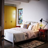 焕新价◆IKEA 汉尼斯 床架(150x200 黑褐/白色)◆专业宜家代购