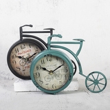 ZAKKA杂货创意复古做旧铁艺自行车座钟 装饰钟客厅时钟摆件 摆设