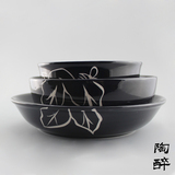 手绘陶瓷创意情侣餐具套装日式餐具陶瓷碗碟套装和风简约三件包邮