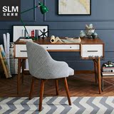 斯莱美 田园北欧宜家现代简约地中海风格实木书桌梳妆台电脑桌