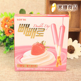 新品 韩国进口零食品 乐天/LOTTE双层草莓奶油巧克力棒50g最爱
