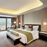 新中式布艺床样板房酒店家具简约现代经济型床厂家直销定制双人床