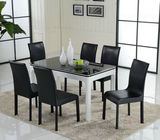 餐桌时尚餐厅玻璃餐桌黑白色烤漆桌子饭桌钢化现代餐台小户型802