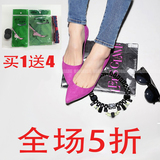 2015新款韩国爆款矮跟尖头单鞋浅口低跟大码鞋绒面小码女秋鞋女鞋