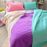 秋冬加厚水晶绒短毛绒毛毯休闲毯双人床单床垫可水洗绗缝被床盖