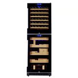 H168JX红酒柜恒温风冷葡萄酒柜双用双开门冷藏柜压缩机实木雪茄柜