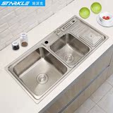 施派克(STARKLE)304不锈钢水槽双槽洗菜盆洗碗池厨房水槽套餐SK92