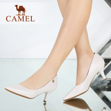 Camel/骆驼女鞋优雅通勤  水染真皮尖头酒杯跟高跟女单鞋