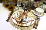 法式美式欧式东南亚新古典陶瓷西餐盘套装 样板房餐桌饰品 点心盘