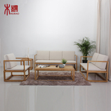 木標 老榆木沙发组合 新古典中式原木沙发三人简约实木客厅家具