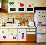 儿童房 卡通 幼儿园墙贴纸贴画 看图识物 水果英文宝宝学习厨房