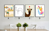 沙漠骆驼极简艺术装饰画铅壁画单联动物餐厅卧室玄关走廊装饰画