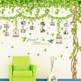 大型墙贴纸客厅沙发墙卧室创意贴画清新绿树绿叶绿藤照片贴相片贴