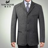 雅戈尔西服男外套2014冬季新款加厚羊毛单西中年男士休闲正品男装
