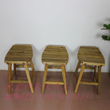 中式复古实木换鞋凳个性餐凳休闲凳创意条凳梳妆凳榆木个性马鞍凳