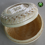 越南空竹盒手工竹编小篓 高级竹箩 竹筐200/250克普洱茶七子饼盒