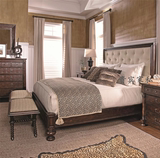 美式乡村实木床欧式方床法式复古双人床皮布艺床卧室家具乡村风格