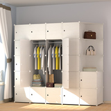 国靖简易衣柜组装树脂衣柜宜家塑料组合收纳储物柜卧室柜简约现代