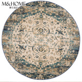 埃及进口地毯 波斯复古圆形客厅地毯 欧美式加丝 卧室床边毯
