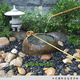 日式园林茶庭院别墅造景洗手池净手流水石钵 57cm天然大石头鱼缸