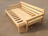 全实木沙发床1.2米1.5米抽拉床 沙发床推拉床 实木沙发组合可定制