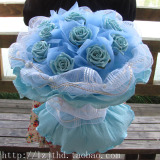 毕业礼物情人节送女友创意礼物11朵蓝玫瑰花束手工折纸花蓝色妖姬